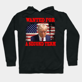 Vintage Wanted For A Second Term American Flag Hoodie